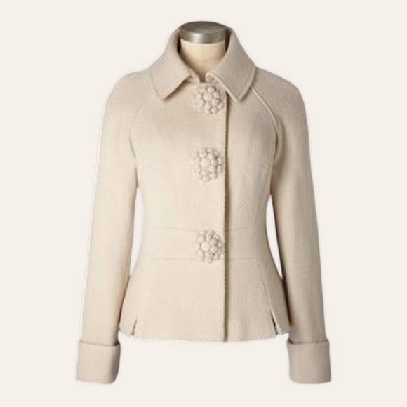 Boden Jackets & Blazers - BODEN Mid Century Modern Tweed Wool Blend 3D Floral Snaps  Blazer US Sz 4 Reg